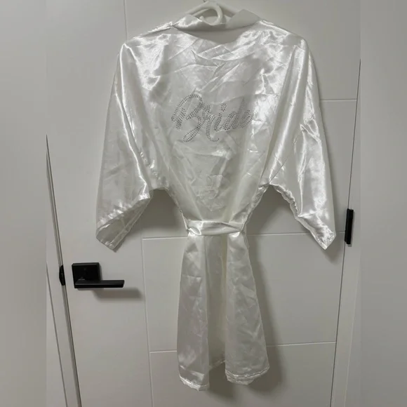 Satin Bride Robe with Rhinestones - Picture 3 of 3